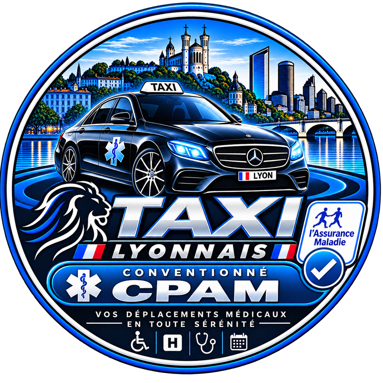 Taxi Lyonnais Badge